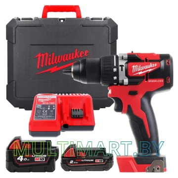 Ударная дрель-шуруповерт Milwaukee M18 CBLPD-422C (с АКБ 2 Ач, 4 Ач, кейс)